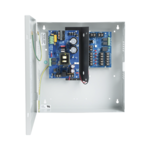 Fuente de Poder con Respaldo, 12 o 24 Vcc, 6 A, 72 W, 5 Salidas, Entrada 115 Vca, Para Control de Acceso y CCTV