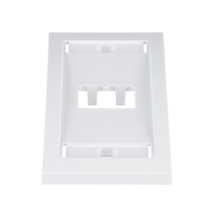 Placa de Pared Vertical Ejecutiva, Salida Para 2 Puertos Mini-Com, Con Espacios Para Etiquetas, Color Blanco