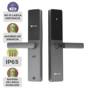 Cerradura Inteligente / Cerrojo Tipo Americano / Wi-Fi / Bluetooth  /  Códigos Temporales Para Visitantes / Lectura de Huella / Lectura de Tag / Contraseña /  Botón para Timbrar / Apertura remota desde la APP /  No Requiere Hub