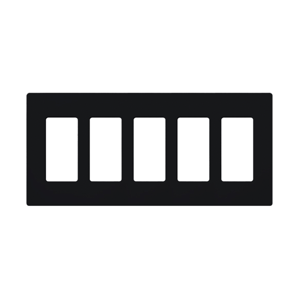 Placa de pared 5 espacios, para atenuador (dimmer), switch ó control remoto PICO inalámbrico