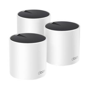 Kit 3 Routers Inalámbricos MESH Interior para Hogar / Doble Banda Wi-Fi 6 AX3000 Mbps / 3 Puerto Gigabit WAN/LAN / 2 Antenas Internas / Administración Mediante la App Deco (iOS, Android) / Protección HomeShield