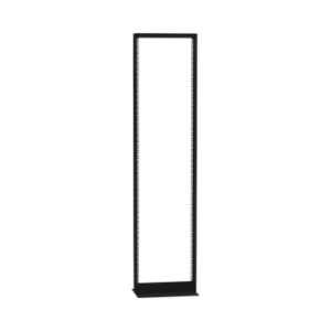 Rack de 2 Postes (Doble Perforación), Estándar 19", 45 Unidades, Fabricado en Acero, Base "L" para Anclar a Piso.