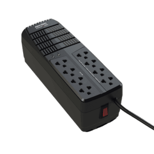 Regulador de Voltaje 1000 VA-500 W /  4 Contactos con AVR / 4 Contactos con Supresor de Picos / Protección RJ11