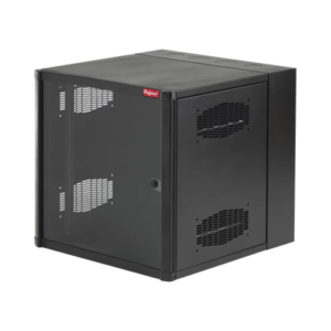 Gabinete AccessPlus de 12 UR Montaje en Pared de 19in, Rieles Numerados y Roscados #10-32, Puerta con Ventana de Seguridad, 600 mm de Ancho, 637 mm de Profundidad, Color Negro