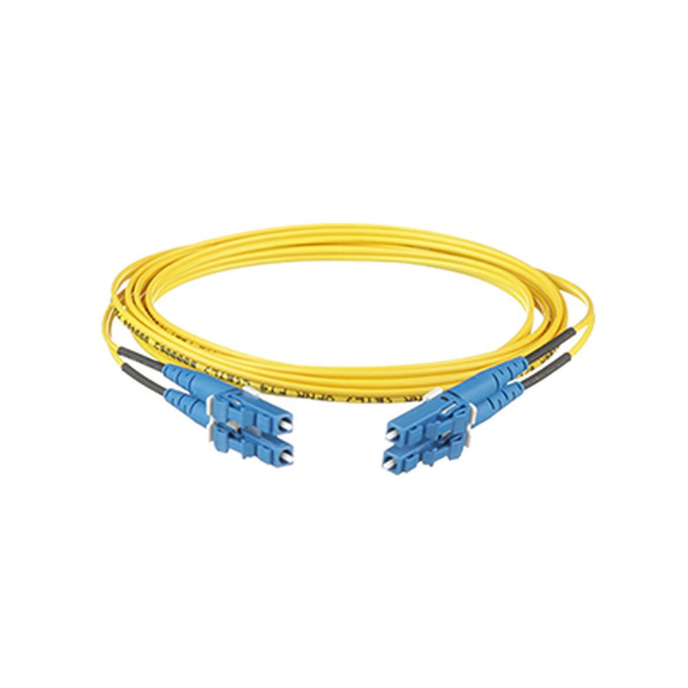 Jumper de Fibra Optica Monomodo 9/125 OS2, LC-LC Duplex, OFNR (Riser), Color Amarillo, 13 Metros (42.65 Pies)