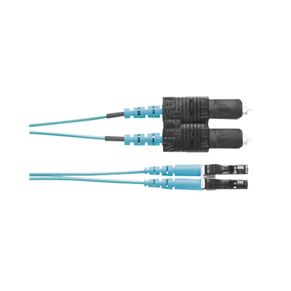 Jumper de Fibra Optica Multimodo 50/125 OM3, LC-SC Duplex, OFNR (Riser), Color Aqua, 2 Metros (6.56 Pies) - Imagen 2