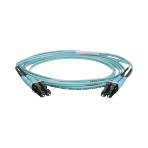 Jumper de Fibra Optica Multimodo 50/125 OM4, LC-LC Duplex, OFNR (Riser), Color Aqua, 2 Metros (6.56 Pies)