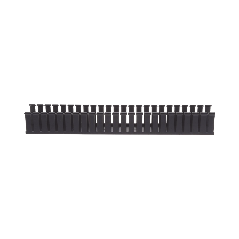 Canaleta Ranurada de PVC sin Tapa, Tipo G, 82.6 mm de Ancho, 79.2 mm de Alto y 1828.8 mm de Largo, Color Negro