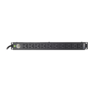 Multicontacto Horizontal (PDU) de 10 Contactos (NEMA 5-15R) Rack 19" 1UR. Voltaje Entrada/Salida: 120Vca/15A