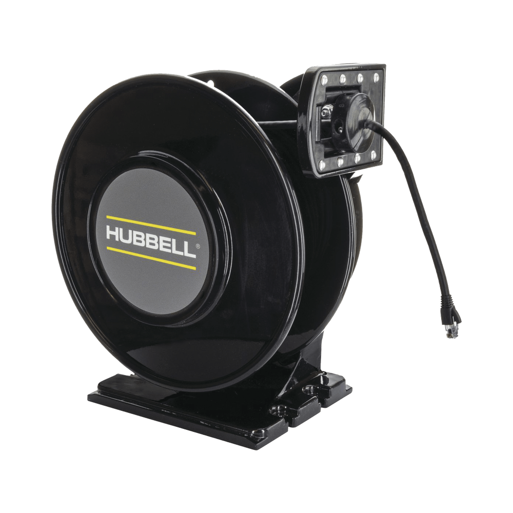 Carrete Industrial Negro de 50 ft (15.34 m) Cable CAT6.