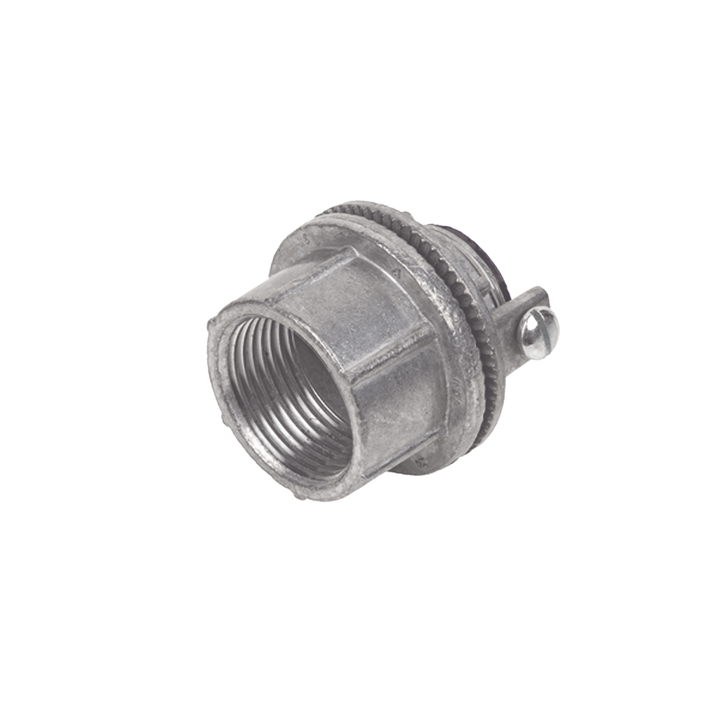 Conector Myers de Zinc  1 1/4" / Con tornillo a tierra / Para Intemperie.