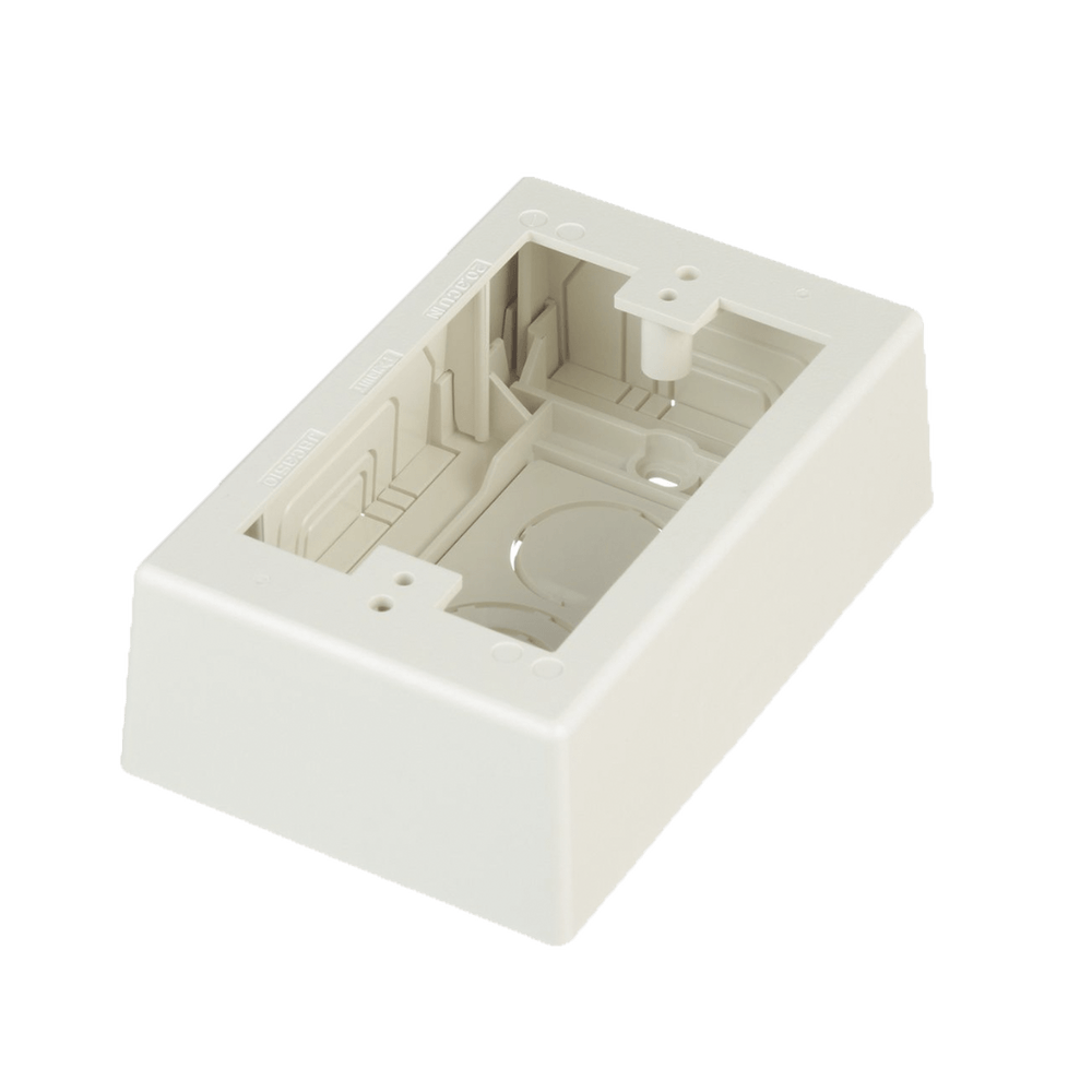 Caja de Pared Superficial, Uso Universal con Placas de Pared, con Cinta Adhesiva, Color Blanco Mate