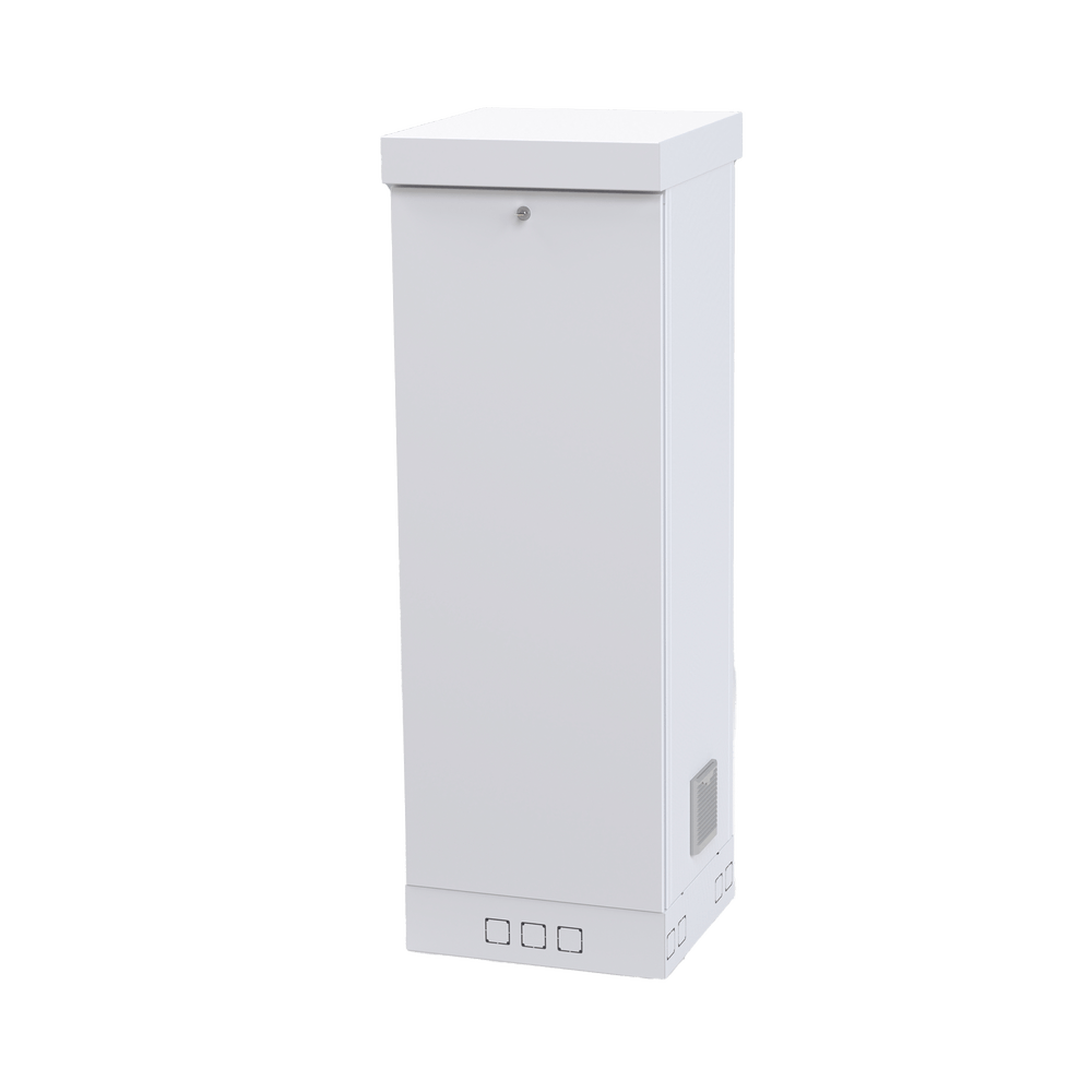 Gabinete para Piso, Capacidad, 31 Unidades de Rack, Doble puerta y Postes frontales e intermedios ajustables, Color Blanco, Se envía el Gabinete Armado.