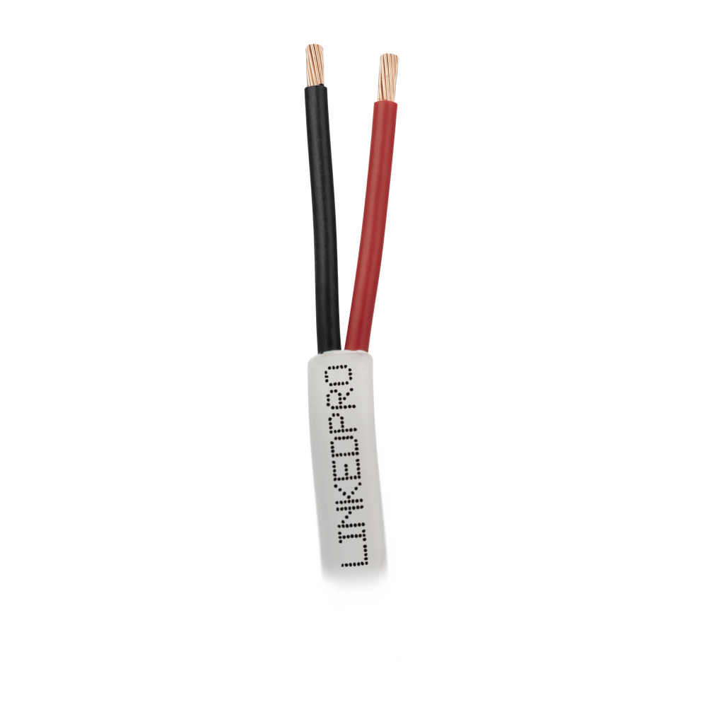 Cable 305 Metros (1000 Pies): 2 x 18 AWG, Color Blanco, CM, Para Sistemas de Seguridad y Alarmas