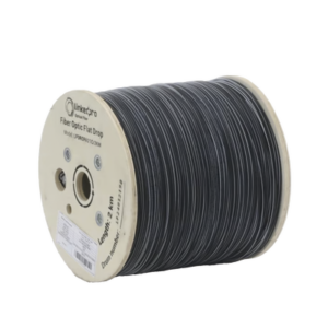 Carrete de 2 Kilómetros de Fibra Óptica Drop Plana, Interior/Exterior G.657A2 Monomodo de 1 Hilo (Unifibra), Dieléctrica, Forro Negro, Compatible con Conectores FASC, FASCUP, FASCLC