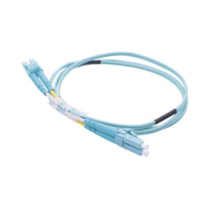 Jumper de Fibra Óptica Multimodo OM3 50/125 LC-LC OFNR (Riser), 2.0 mm, Dúplex, Aqua, 1 Metro (3.28 Pies)