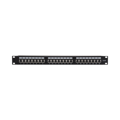Panel de Parcheo de Impacto (110) Blindado (STP) de 24 Puertos Cat6, 19 Pulgadas