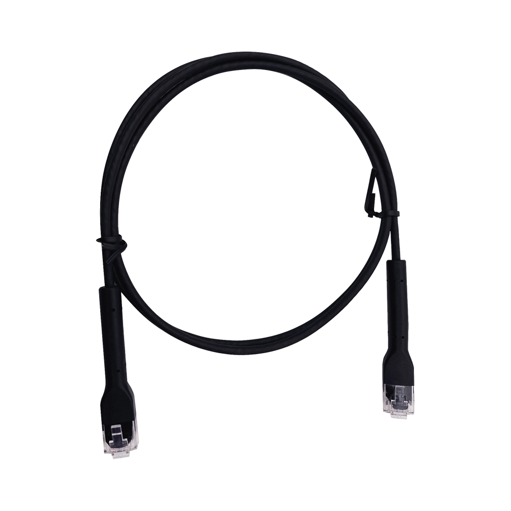Mini Patch Cord Cat6 Ultra Slim 0.5 Metros (1.64 Pies) Negro ? Ahorra Espacio sin Organizadores, con Bota Flexible