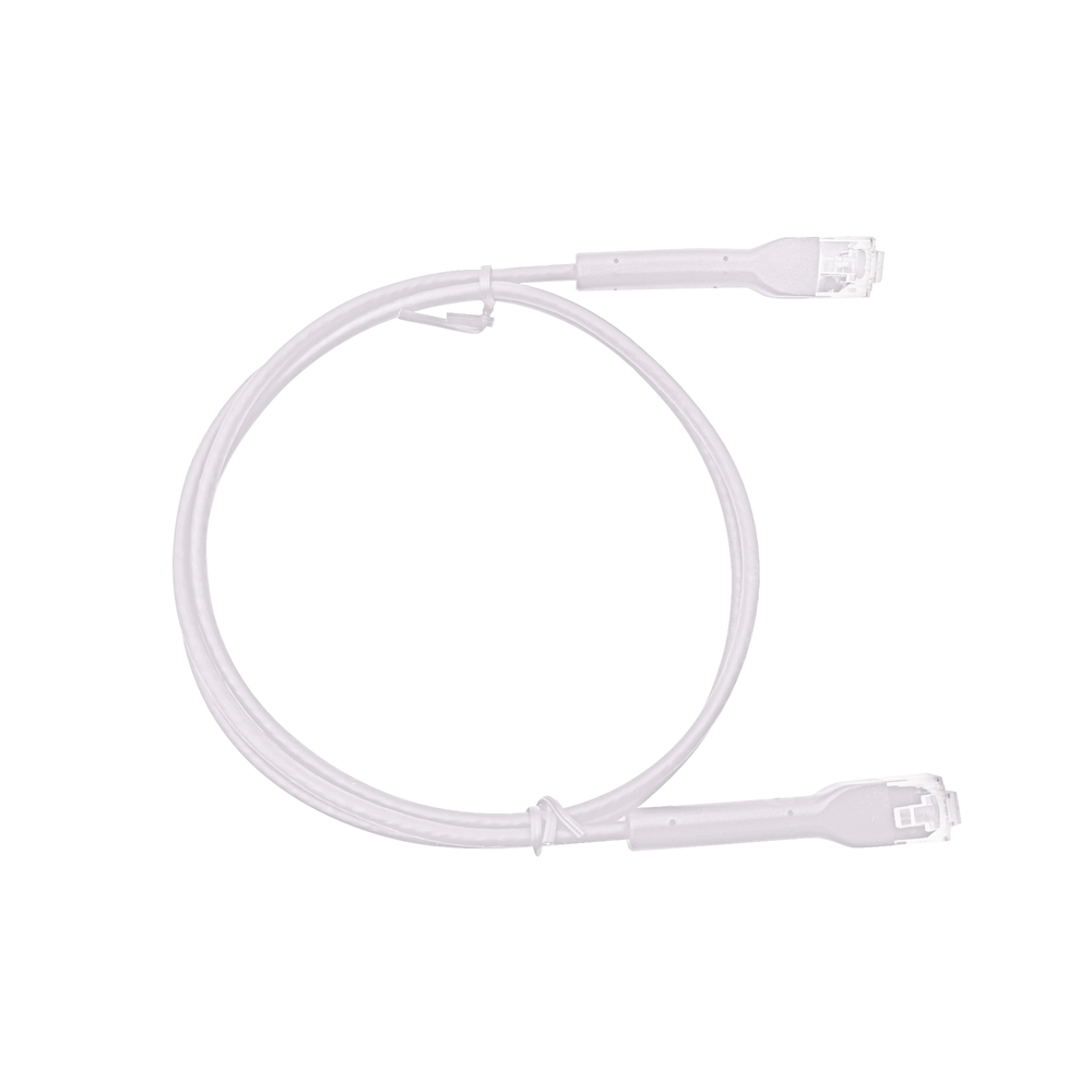 Mini Patch Cord Cat6 Ultra Slim 0.5 Metros (1.64 Pies) Blanco ? Ahorra Espacio sin Organizadores, con Bota Flexible
