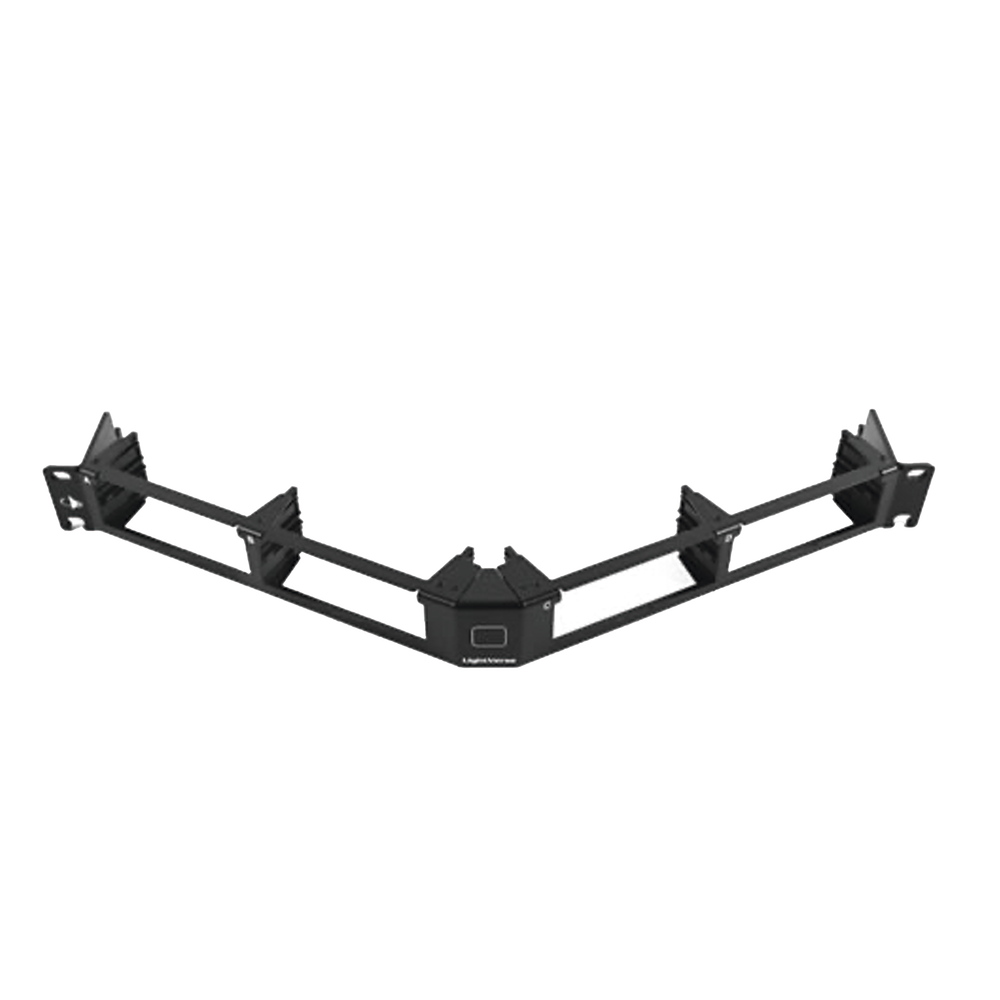Fiber, Panel, Lightverse Combo, Rack Mount, 1U, Fixed Access, Empty, 4 Openings, Black, Shielded Angled Without Wire Manager
