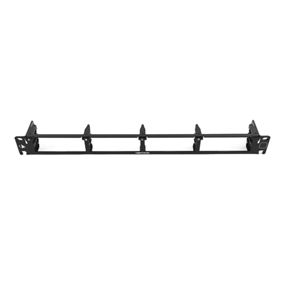 Fiber, Panel, Lightverse Combo, Rack Mount, 1U, Fixed Access, Empty, 4 Openings, Black, Shielded Flat Without Wire Manager