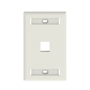 Placa de Pared Vertical, Salida Para 1 Puerto Keystone, Con Espacios Para Etiquetas, Color Blanco