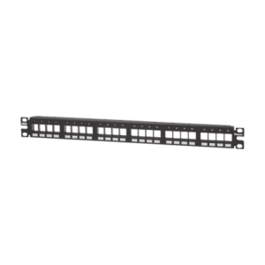 Panel de Parcheo Modular Keystone (Sin Conectores), Numerado y Espacio para Etiquetas, de 24 Puertos, 1UR