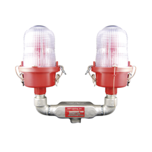 Lámpara de Obstrucción Roja Certificada/ Luz Fija Tipo L-810 Doble LED/ 120 - 240 Vca/ Luz Infraroja
