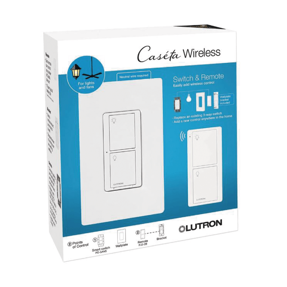 (Caseta Wireless) Kit, Apagador, base para empotrar en pared el control remoto PICO, tapa, ideal para el control de iluminación,.