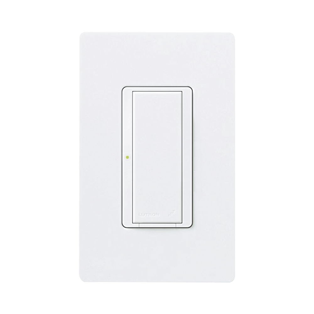(RadioRA2) Switch on/off  RRD-8S-DV-WH de doble voltaje, un solo polo 120V/, 8A/, 1/10HP 3A en motores, apaga y enciende iluminación ó motor, NO requiere cable neutro.