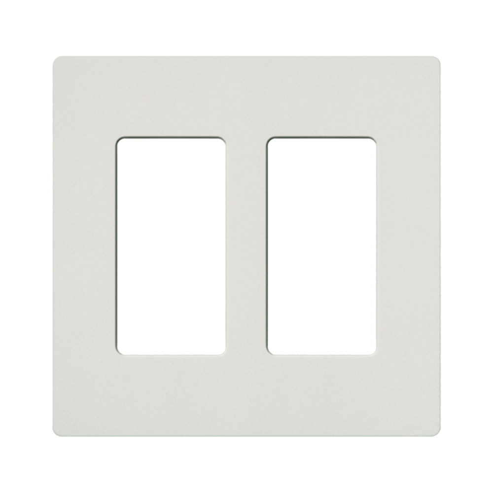 Tapa Color Blanco Satin Snow para interruptor o dimmer Lutron, 2 gang, limpio y moderno
