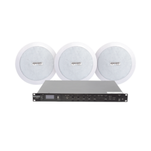 KIT de Amplificador de 120W para Rack SF120DTB | 3 Altavoces de Plafón de 5.5in SF-206P | 3.75 - 30W | Sistema 70/100V