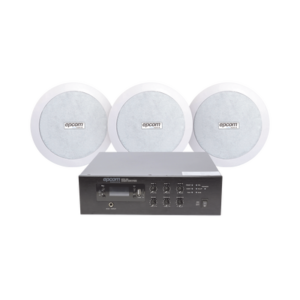 KIT de Amplificador de 120W para Escritorio | 3 Altavoces de Plafón de 5.5in | 3.75 - 30W | Sistema 70/100V