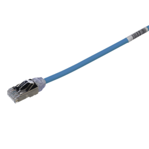 Patch Cord Cat6A, Diametro Reducido 28 AWG, Blindado S/FTP, CM/LS0H, 0.20 Metros (0.66 Pies), Color Azul