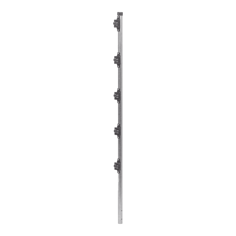 Poste de Paso de 1.2m para Cerca Electrificada.Tubo Galvanizado cal. 18 de 1"Diam. con Tapón y 5 Aisladores Instalados.