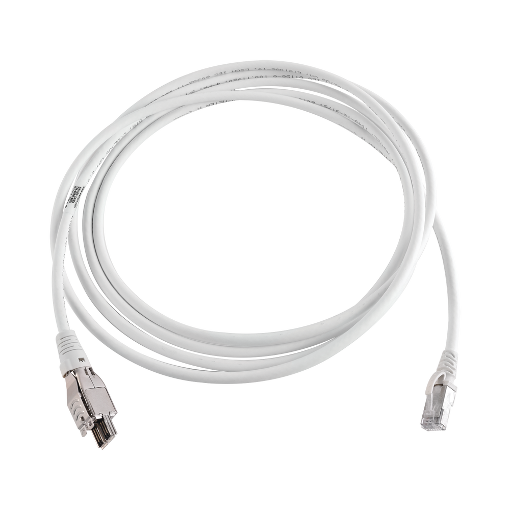 Patch Cord TERA Cat6A 1/10G Ethernet, de 4 Pares y Conector Modular, LS0H, Color Marfil, 8 Metros (26.25 Pies)