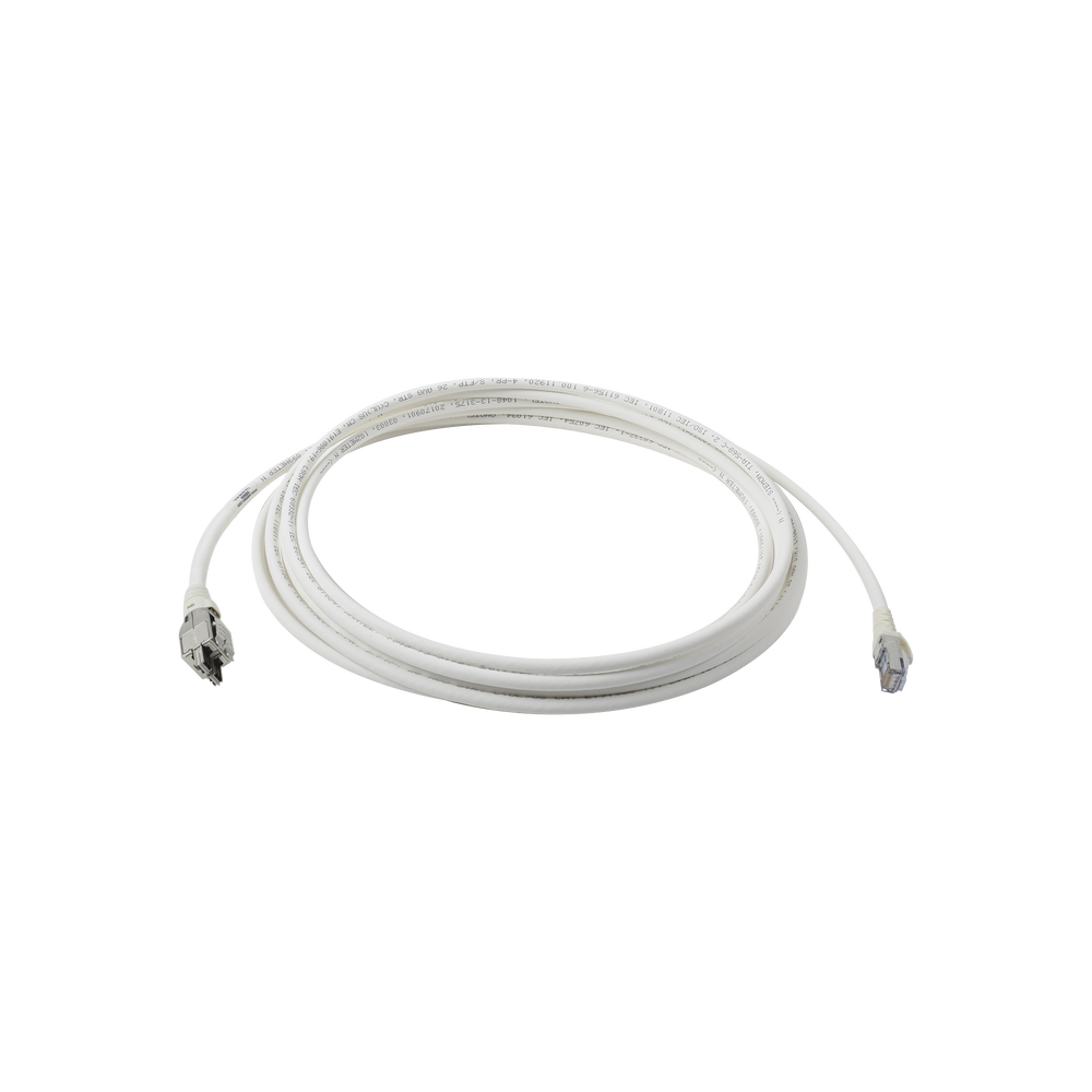 Patch Cord TERA Cat6A 1/10G Ethernet, de 4 Pares y Conector Modular, LS0H, Color Marfil, 5 Metros (16.40 Pies)