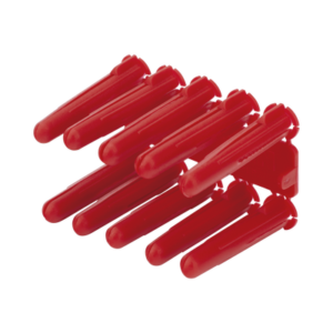 Taquete de 1/4  plástico paquete de 100 piezas para fijar objetos con tornillo en muros y techos de concreto o superficies sólidas, compatible con tornillo TH10X de 10 x 1 1/2"  (1103-03100)