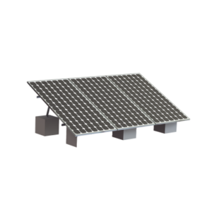 Montaje para 3 Panel Solar, Riel "8" de 4050mm para Módulos con Espesor de 35mm, Velocidad de Viento Máx. 136km/h (20° a 45°)