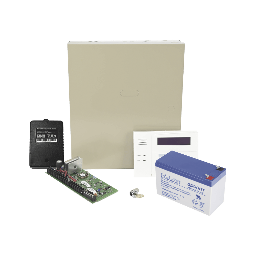Kit de Panel de Alarma VISTA48LA con Batería de 9Ah, Transformador y Gabinete