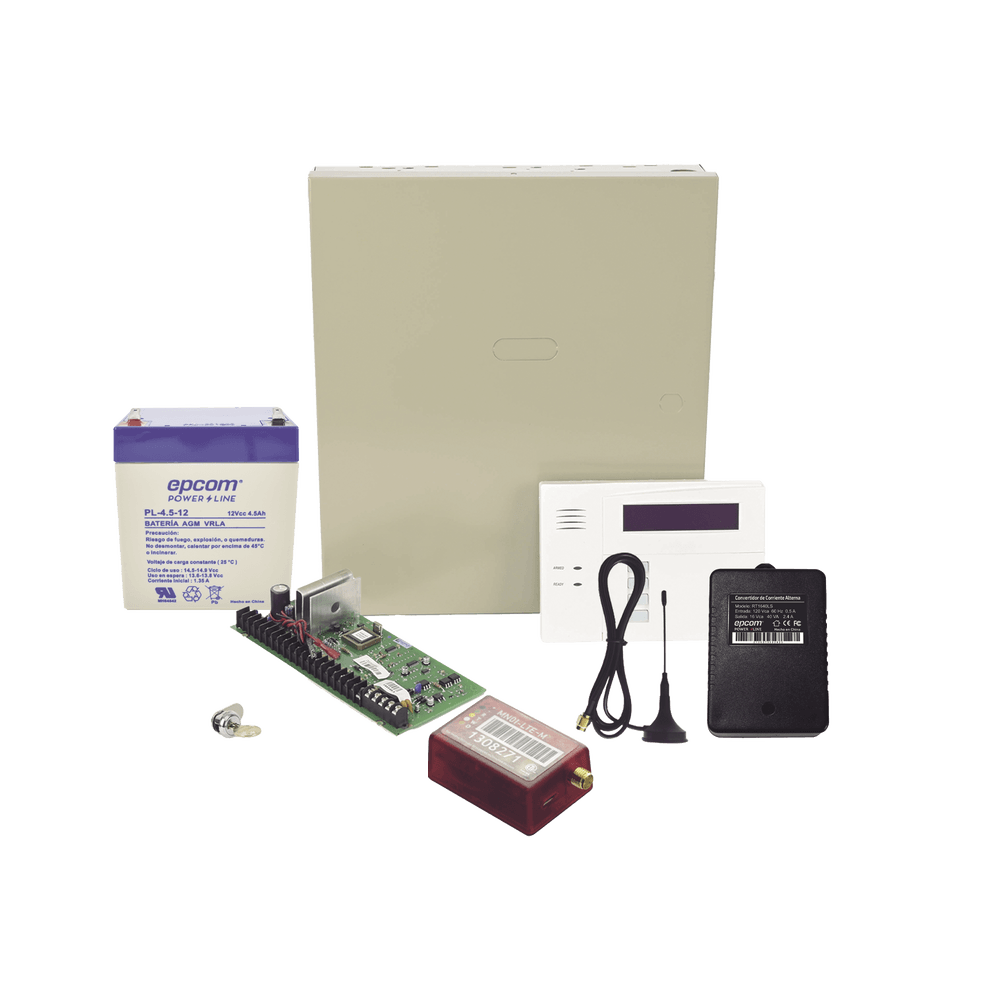 (2 Años 4GLTEM/5G ILIMITADO INCLUIDO)  Kit Vista48LA con comunicador 4GLTEM/5G MN01, Teclado, Gabinete, Bateria y Transformador