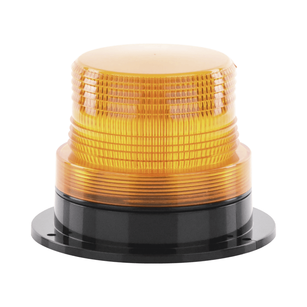 Burbuja Brillante de Larga Vida Útil, con 8 LEDs Color Ambar, Domo Ambar, 110 Vca