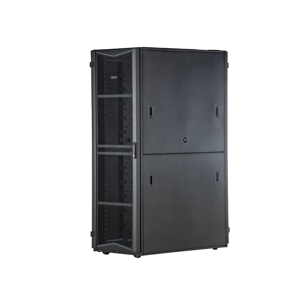 Gabinete FlexFusion para Centros de Datos, 42 UR, 800 mm de Ancho, 1200 mm de Profundidad, Fabricado en Acero, Color Negro