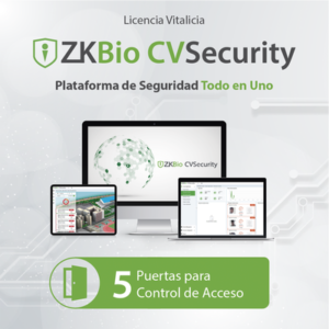 Licencia ZKBio CVSecurity / 5 Puertas / Vitalicia / Compatible InBioPro InBio APX / Green Label