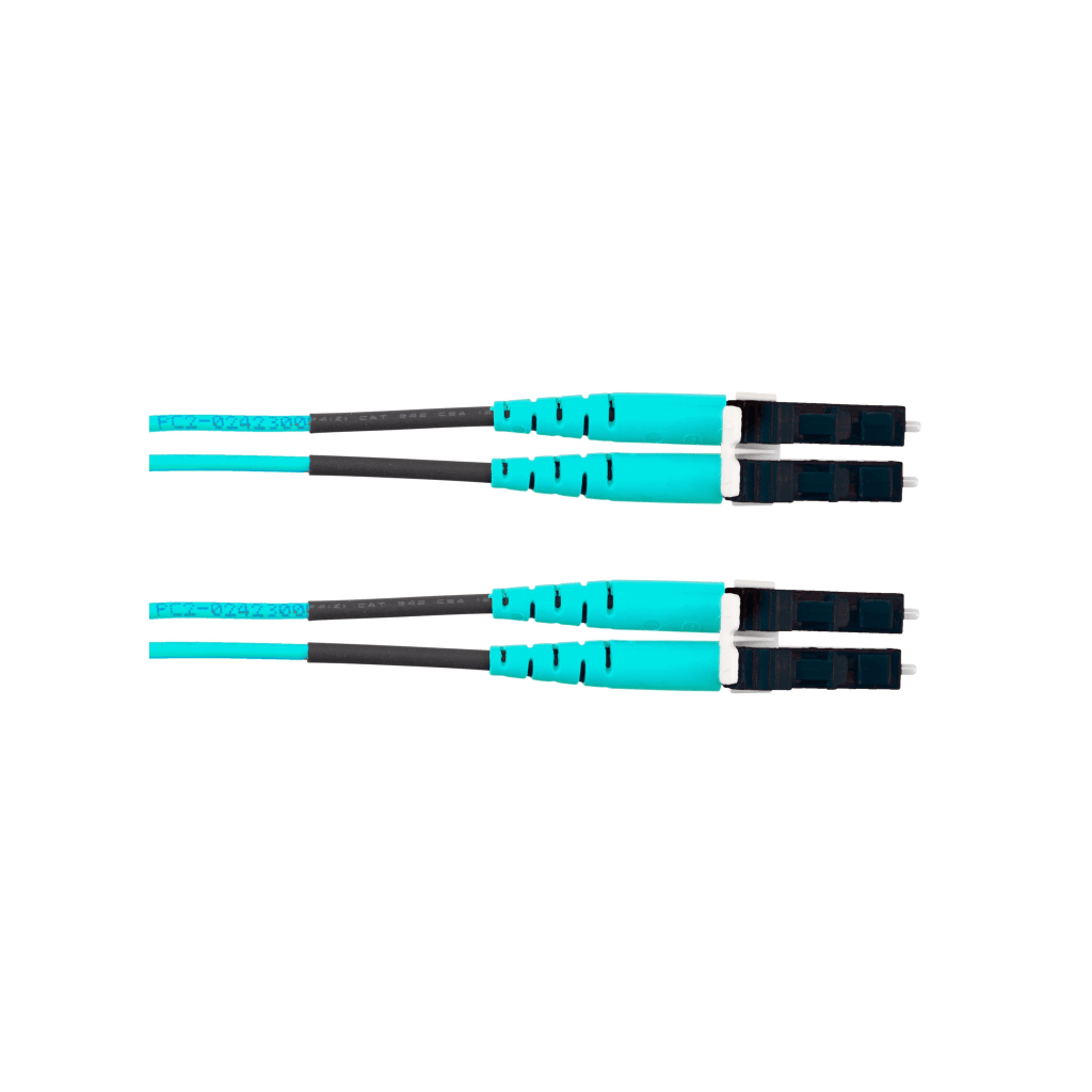 Jumper de Fibra Optica Multimodo 50/125 OM4, LC-LC Duplex, OFNR (Riser), Color Aqua, 8 Metros (26.25 Pies) - Imagen 2