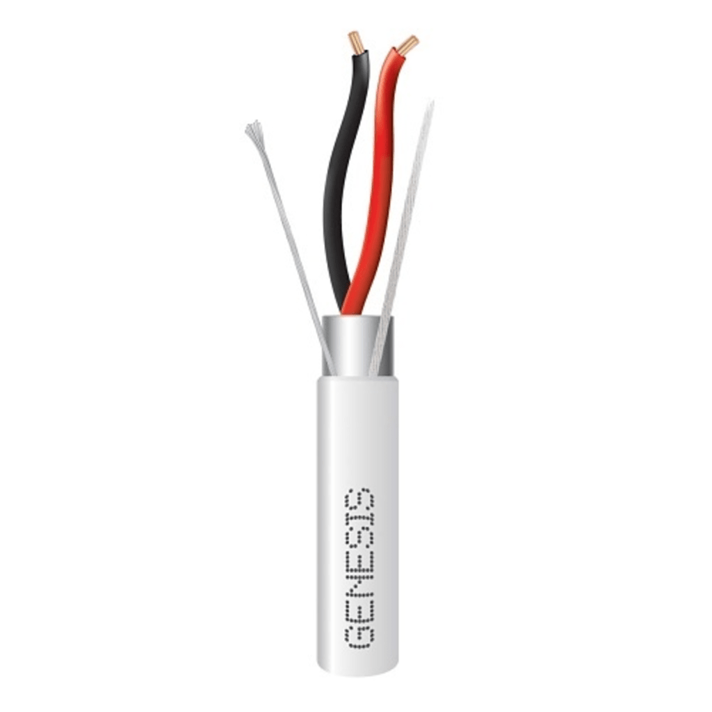 Carrete de 305 Metros (1000 Pies) de Cable / 2 x 14 AWG / Blindado / Plenum / Color Blanco / Para Aplicaciones de Audio, Seguridad y Control