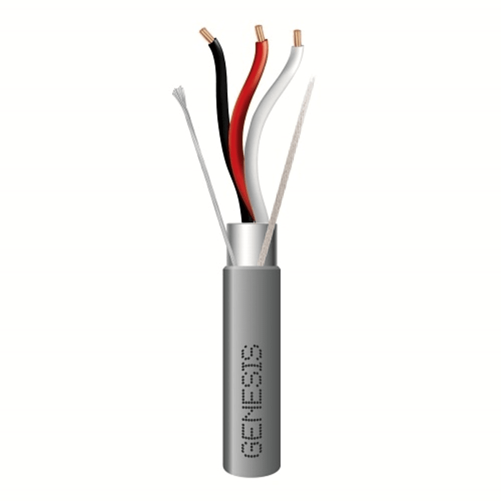 Bobina de 305 Metros (1000 Pies) de Cable 3 x 18 AWG / Riser / BLINDADO / Tipo FPLR, CMR, CL3R / Color Gris / Para Aplicaciones en Sistemas de Seguridad, Audio, Control y Otras Aplicaciones