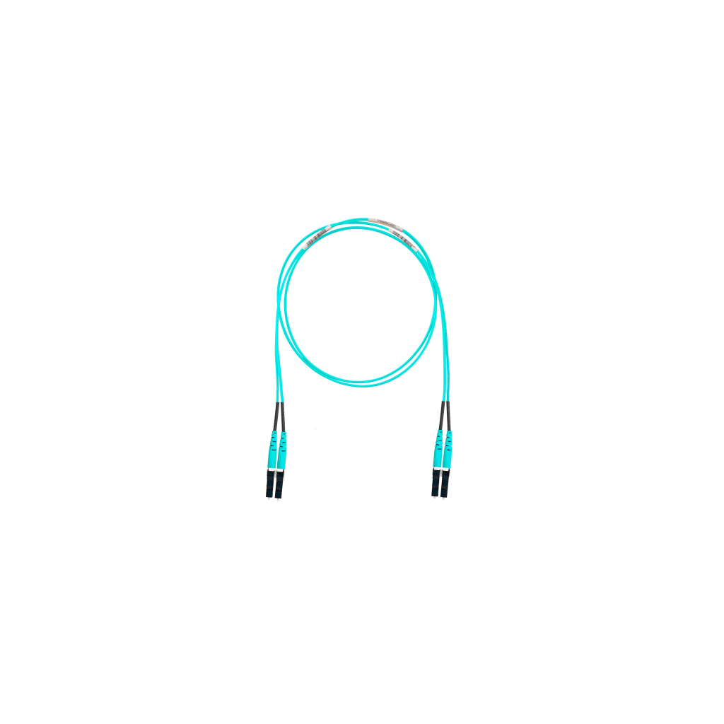 Jumper de Fibra Optica Multimodo 50/125 OM4, LC-LC Duplex, OFNR (Riser), Color Aqua, 3.05 Metros (10 Pies)