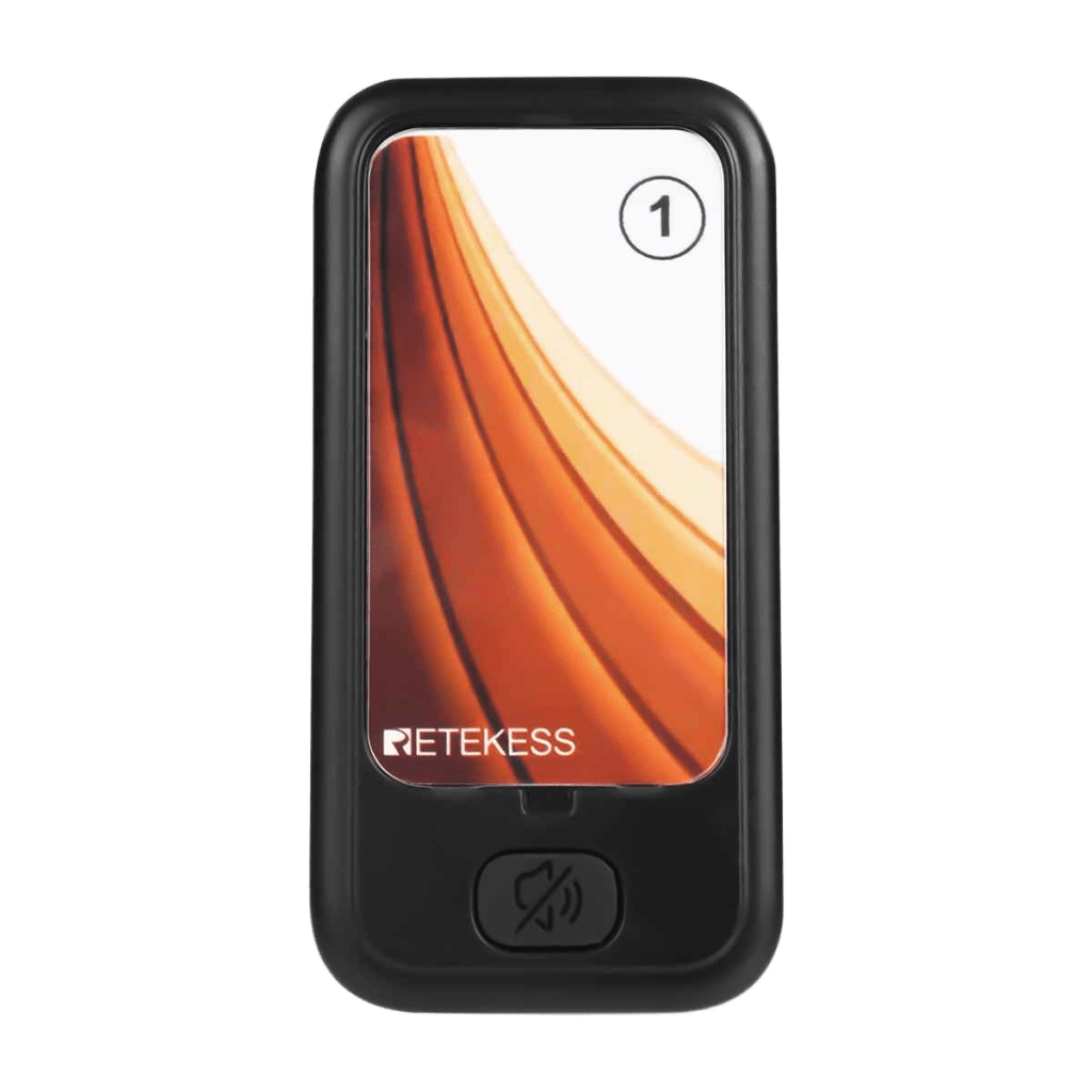 Pager Recargable TD173 / 3 Modos de Alerta: Sonido, Vibración y LED / Recepción de Señal Fuerte 148mW / Batería 3.7V 200mAh / Personalizable con Logo / Dimensiones 100x50x10 mm (3.9x2x0.4 in)