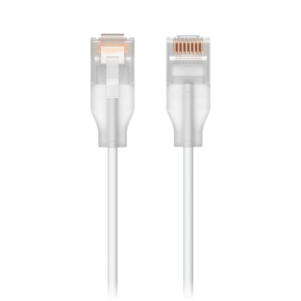 Patchcord UniFi Etherlighting? de 30 cm (11.81 Pulgadas), hasta 10G / Soporta hasta PoE+++ / Conector RJ45 Transparente para Mejores Efectos de Luz con Switches USW PRO MAX